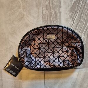 Giorgio Armani Black and Bronze Patterned Pouch